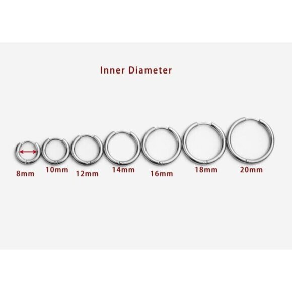 ⚡Sterling Silver Hoop Earrings for Women Men Small Classic Round Jewelry Gift - Picture 5 of 5